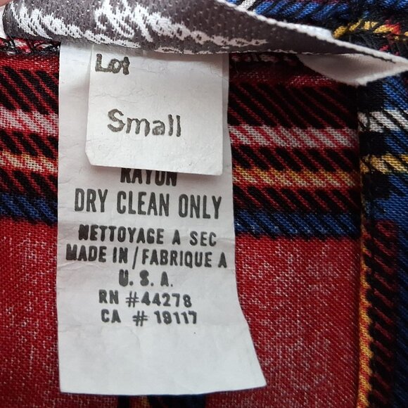 Marisa Christina Classics Vintage Rayon Plaid Floral Border Pleated Midi Skirt S - Picture 7 of 9